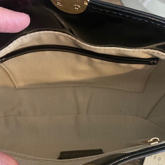 Ted Baker London Aster Black Textured Patent Leather Clutch Shoulder Bag NWT - Picture 6 of 9